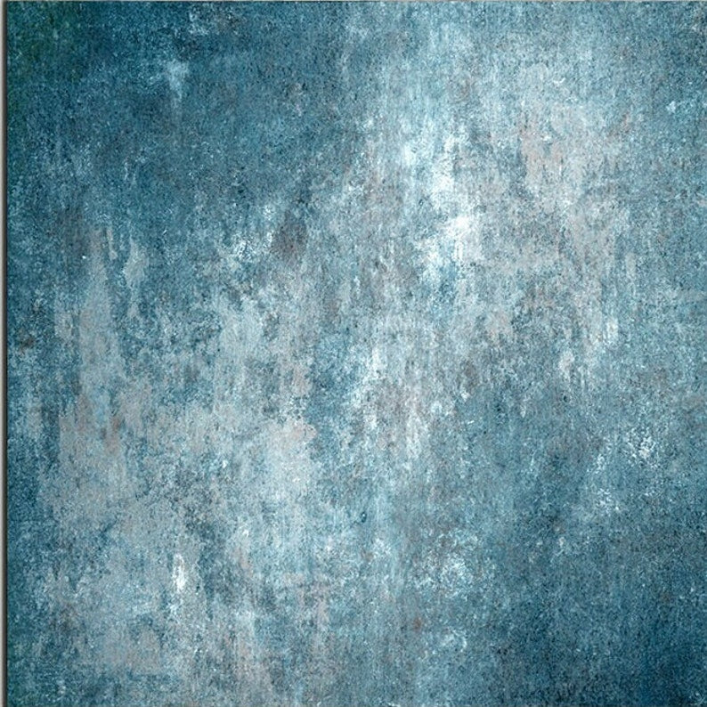 Large Blue Custom Oil Painting Original Industrial Modern French Shabby Chic Artwork Minimalist Wall Art Decor