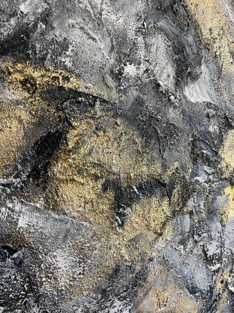 Abstract Gold Leaf Custom Oil Painting Original Textured Wall Art Modern Artwork Decor for Bedroom GOLDEN SWAMP