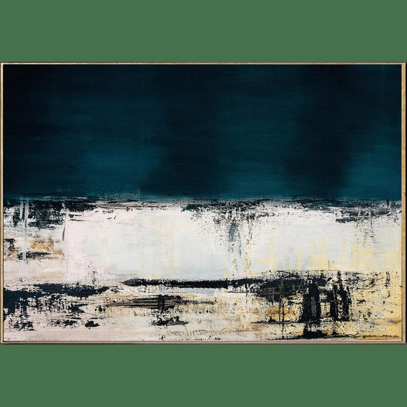 Large Abstract Painting Canvas Abstract Painting Green White Abstract Heavy Textured Art for Living Room Decor ON the BORDER of TIME