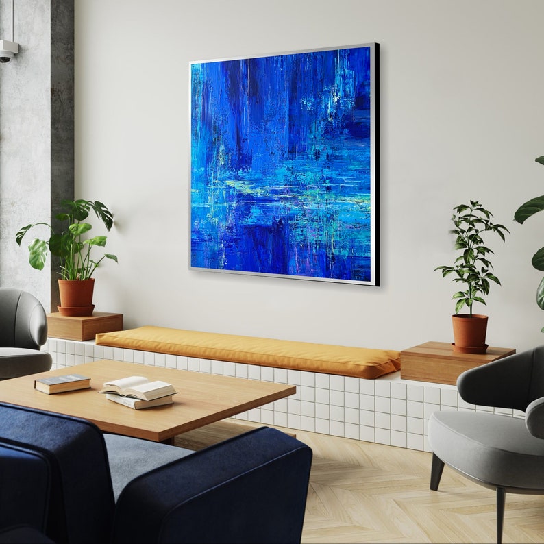 Abstract Painting Canvas Blue Wall Oil Painting Original Unique Abstract Painting Creative Painting On Canvas Acrylic Texture Painting