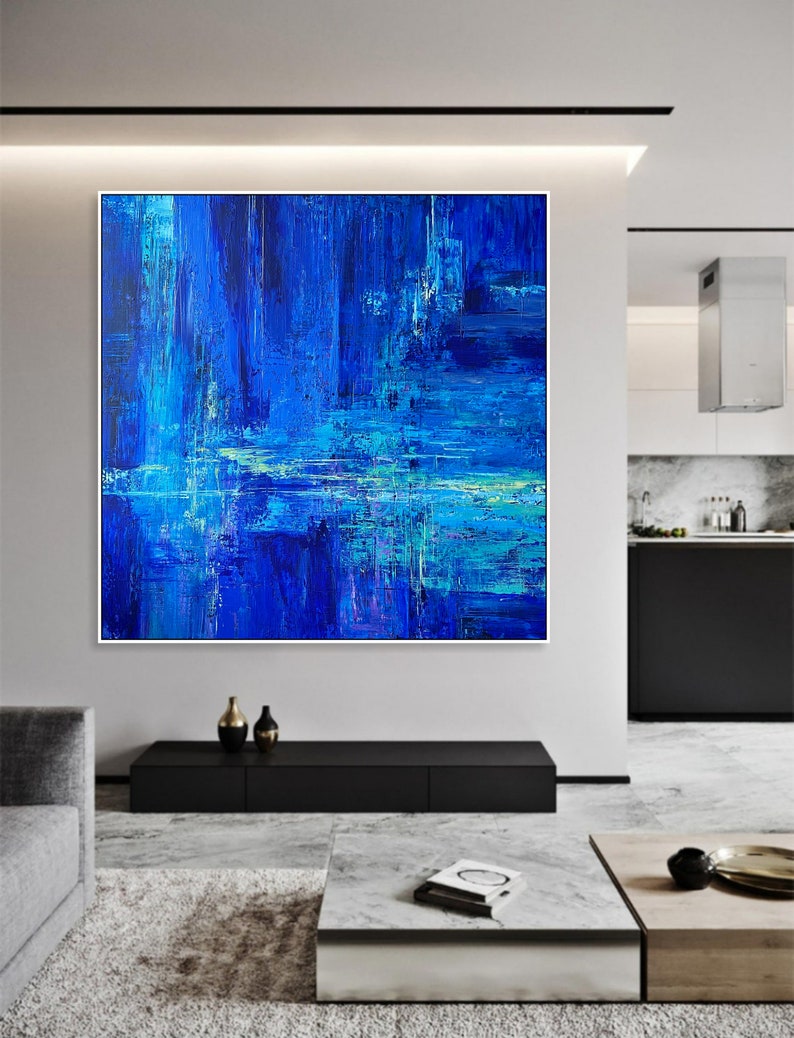 Abstract Painting Canvas Blue Wall Oil Painting Original Unique Abstract Painting Creative Painting On Canvas Acrylic Texture Painting