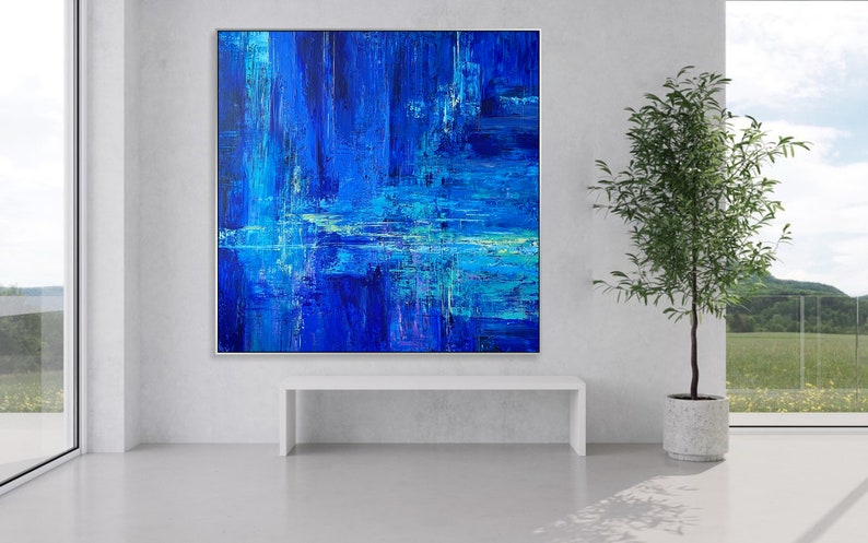 Abstract Painting Canvas Blue Wall Oil Painting Original Unique Abstract Painting Creative Painting On Canvas Acrylic Texture Painting