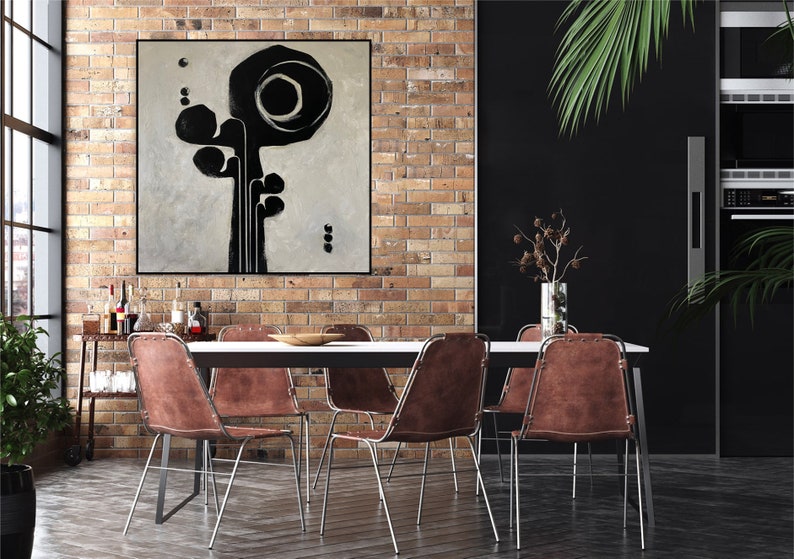 Abstrakte schwarz-weiße Cello-Gemälde auf Leinwand, moderner Minimalismus, Musikinstrumentenkunst, strukturiertes monochromes Ölgemälde für Zuhause