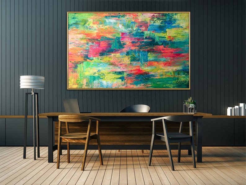 Abstract Expressionism Dynamic Colorful Oil Painting Energy Bold Colors Modern Design Art Movement Colorful Chaos Painting Contemporary Art