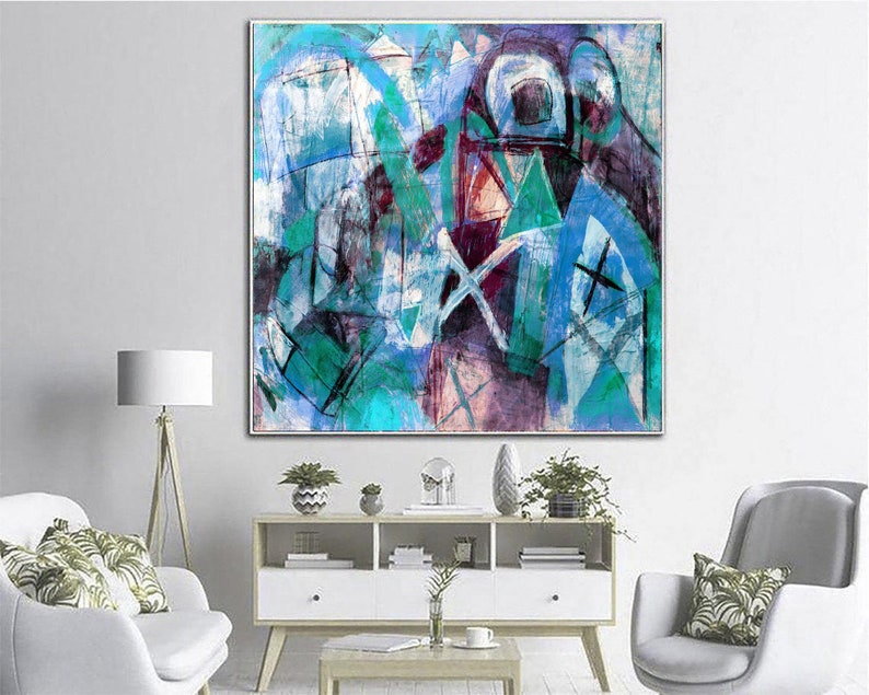 Original Abstract Graffiti Style Paintings On Canvas, Colorful Graffiti Fine Art, Urban Style Painting Textured Wall Art for Indie Room
