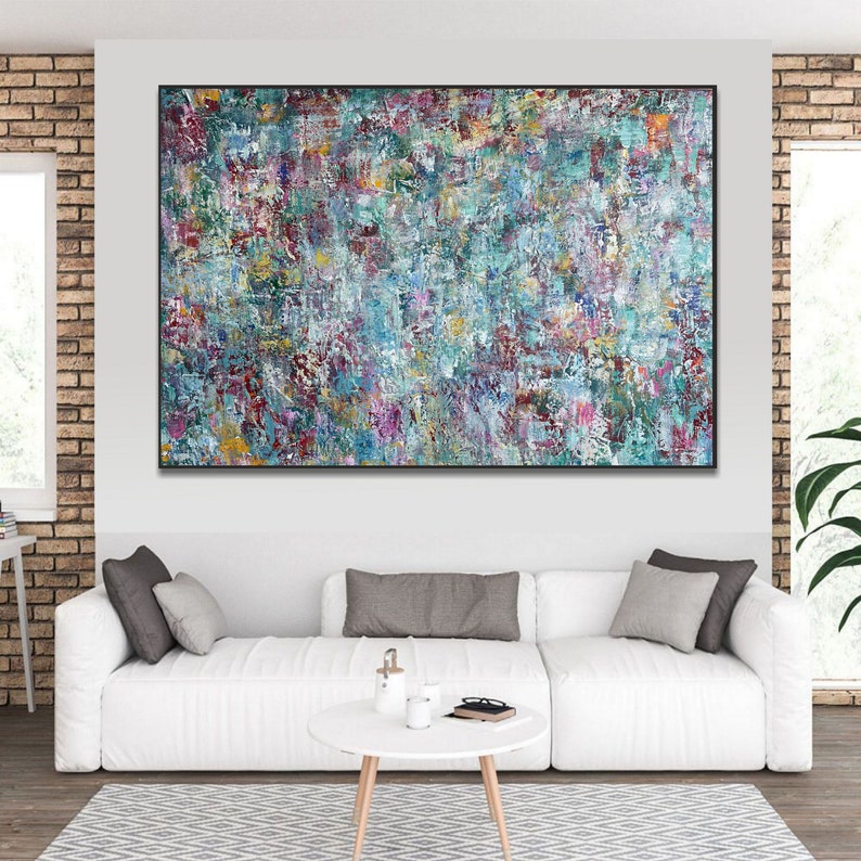 Abstract Colorful Wall Hanging Oil Painting Modern Artwork Original Textured Decor for Home COMPLICATION