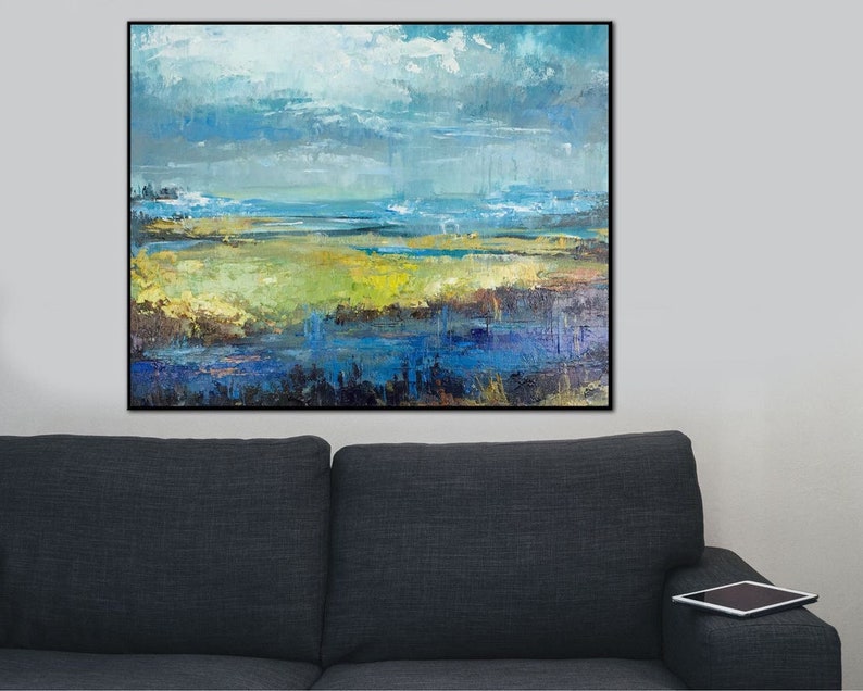 Abstract Landscape Painting Large Painting on Canvas Original Landscape Wall Art Oil Landscape on Canvas Modern Wall Art for Living Room