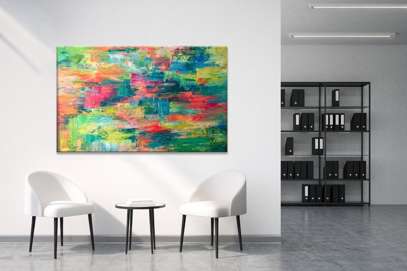 Abstract Expressionism Dynamic Colorful Oil Painting Energy Bold Colors Modern Design Art Movement Colorful Chaos Painting Contemporary Art