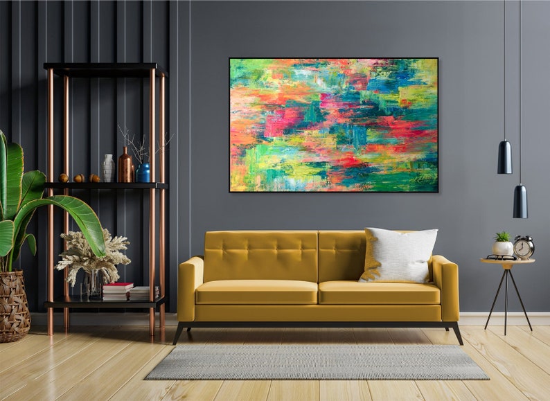 Abstract Expressionism Dynamic Colorful Oil Painting Energy Bold Colors Modern Design Art Movement Colorful Chaos Painting Contemporary Art