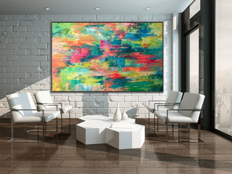 Abstract Expressionism Dynamic Colorful Oil Painting Energy Bold Colors Modern Design Art Movement Colorful Chaos Painting Contemporary Art
