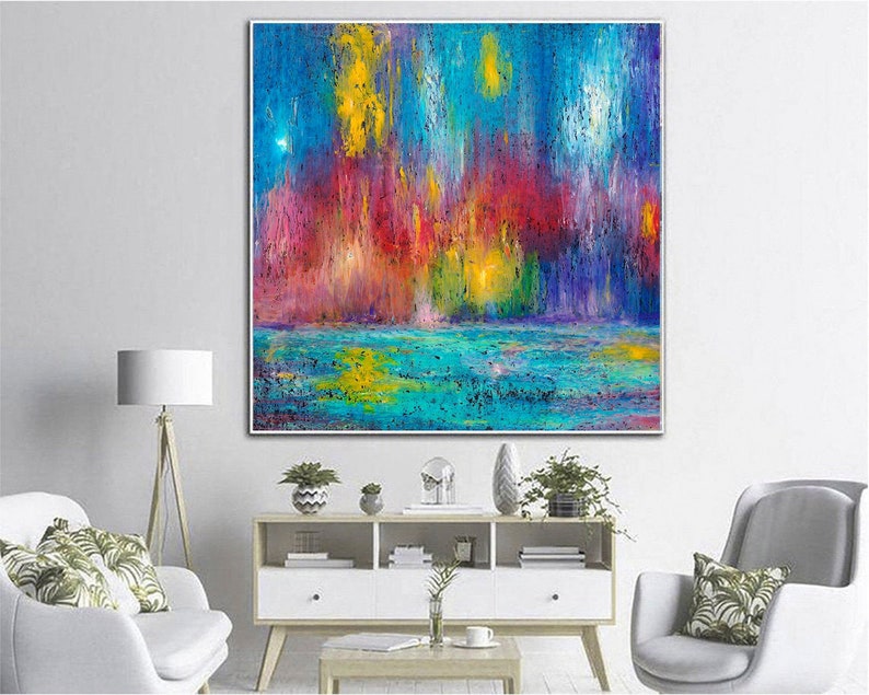 Color Symphony Vibrant Abstract Expressionist Painting Dynamic Modern Art Movement Energy Modern Design Textured Bright Art
