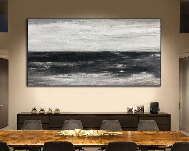 Abstract Painting Black And White Paintings On Canvas Monochrome Minimalist Artwork Modern Oil Painting Wall Art for Home Wall Decor