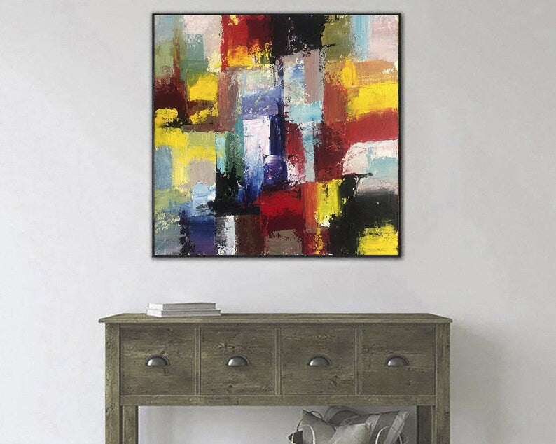 Bold Colorful Brushstrokes Impressionist Style Vibrant Palette Energetic Painting Contemporary Art Textured Art Dynamic Composition