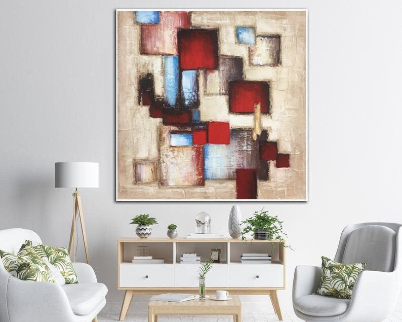 Abstract Beige Painting On Canvas, Acrylic Oil Painting, Contemporary Wall Art, Textured Fine Art Handmade Painting for Living Room Decor