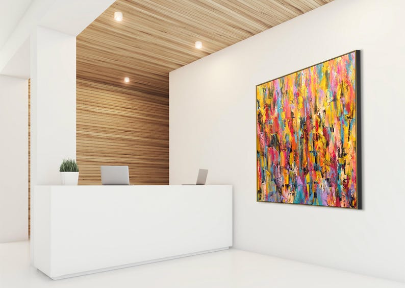 Dynamic Abstraction Atmospheric Art Rich Textured Art Explosion Of Colors Color Layers Art Custom Oil Painting