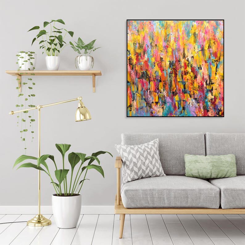 Dynamic Abstraction Atmospheric Art Rich Textured Art Explosion Of Colors Color Layers Art Custom Oil Painting