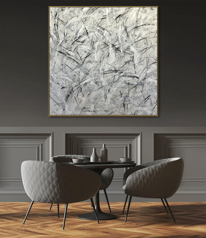 Oversized Painting Abstract Art Work Chaotic Strokes Art Dynamic Abstraction Creative Painting Atmospheric Art