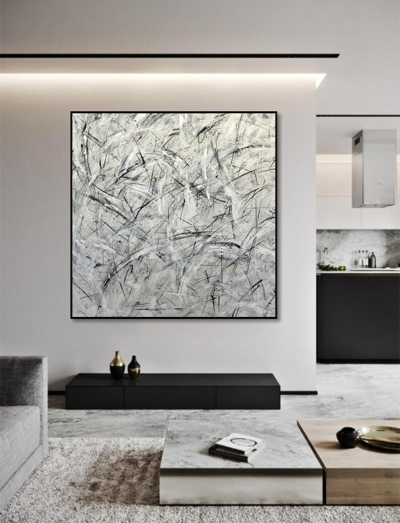 Oversized Painting Abstract Art Work Chaotic Strokes Art Dynamic Abstraction Creative Painting Atmospheric Art