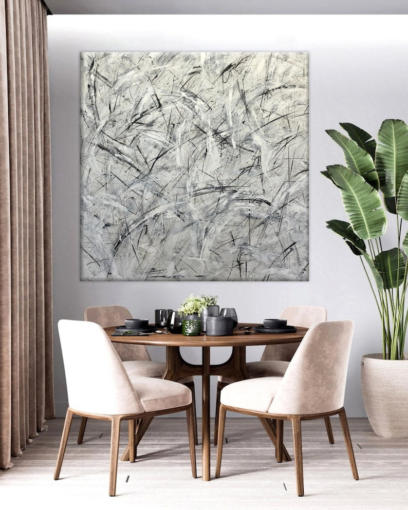 Oversized Painting Abstract Art Work Chaotic Strokes Art Dynamic Abstraction Creative Painting Atmospheric Art