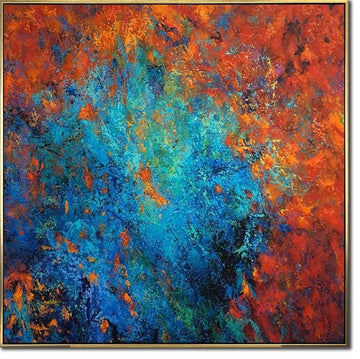 Blue And Red Abstract Painting On Canvas Large Abstract Paintings Wall Art Abstract Artwork Canvas Modern Art Living Room Wall Decor
