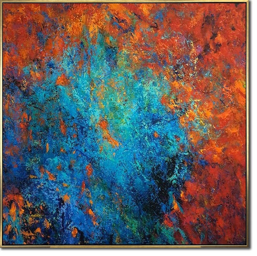 Blue And Red Abstract Painting On Canvas Large Abstract Paintings Wall Art Abstract Artwork Canvas Modern Art Living Room Wall Decor