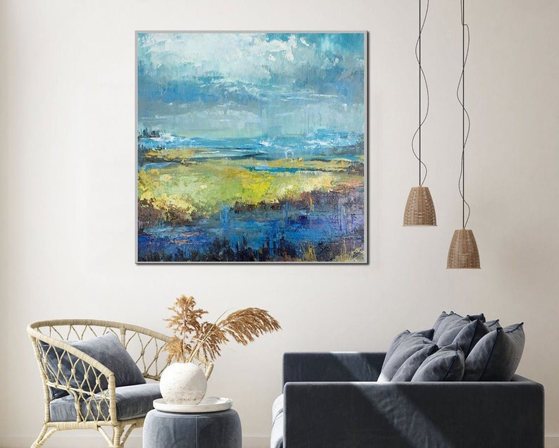 Large Canvas Painting Original Landscape Wall Art Large Landscape Oversized Painting Nature Canvas Painting Wall Art Living Room Art