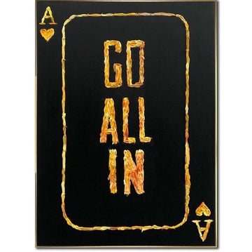 Playing Card on Black Casino Art Card Design Casino Decor Card Artwork Minimalist Abstract Painting Contemporary Art Frame Painting