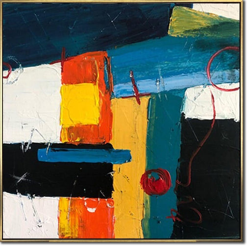 Abstract Figures Wall Art Original Geometric Shapes Artwork Artwork Modern Colored Textured Decor for Home