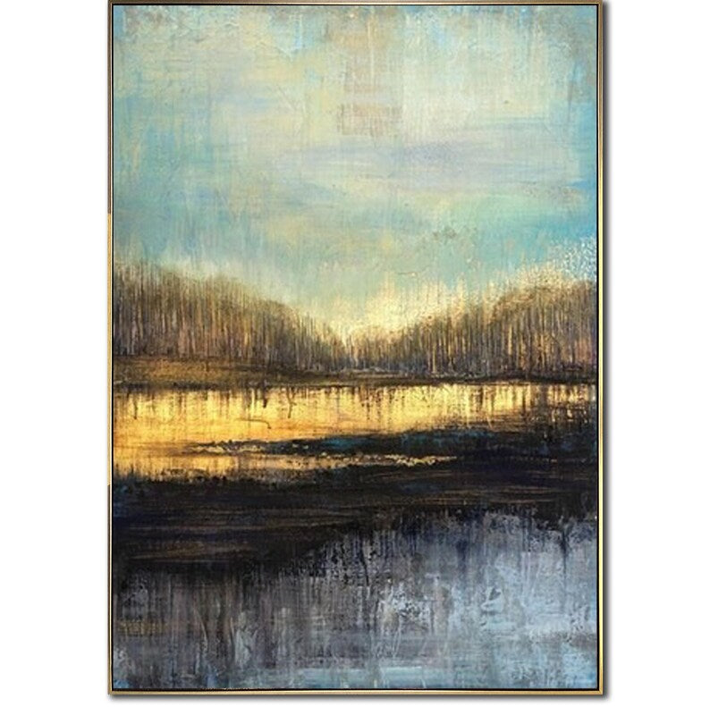 Abstract Landscape Painting On Canvas Unique Minimal Boho Style Art Original Custom Oil Painting Modern Contemporary Art for Home Decor