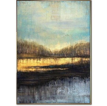 Abstract Landscape Painting On Canvas Unique Minimal Boho Style Art Original Custom Oil Painting Modern Contemporary Art for Home Decor