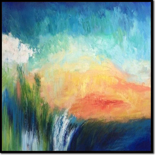 Original Abstract Colorful Landscape Paintings On Canvas Thick Vivid Wall Art Luxury Painting Modern Hand Painted Art for Fireplace Decor