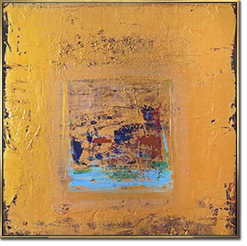 Large Original Abstract Art Contemporary Canvas Wall Art Gold Original Oil Painting Creative Abstract Living Room Wall Art Painting