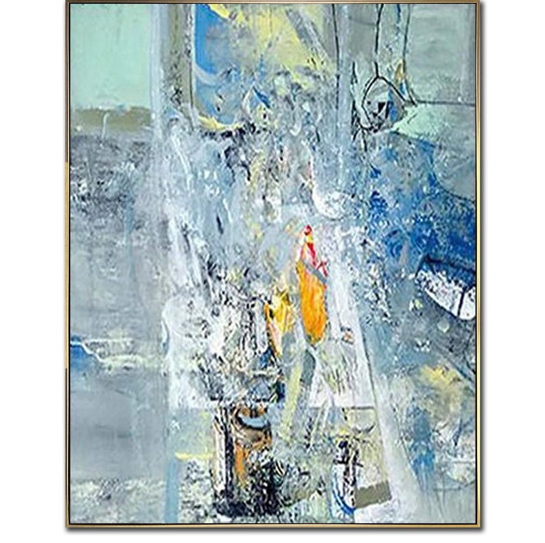 Abstract Painting Blue Painting on Canvas Original Blue Wall Art Modern Painting On Canvas Minimalist Painting for Living Room Decor