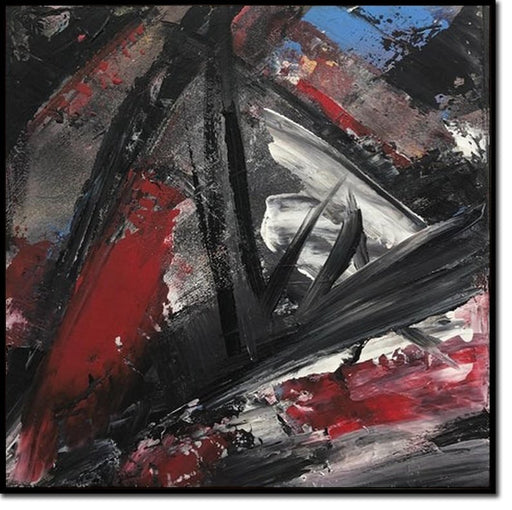 Abstract Red and Black Painting Dynamic Abstraction Soft Bold Strokes Artistic Expression Art Handpainted Artwork