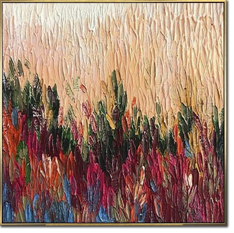 Original Painting Large Abstract Paintings On Canvas Acrylic Landscape Painting Canvas Thick Colorful Oil Living Room Wall Art Canvas