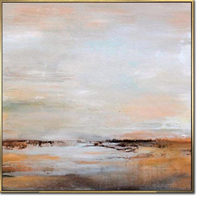 Abstract Wall Art, Large Original Oil Paintings, Hand Painted Landscape Painting Framed Original Abstract Painting On Canvas Office Painting