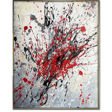 Bright Red Minimalist Abstract Canvas Art Painting, Abstract Canvas Painting, Relief Appearance Wall Art, Textured Painting, Modern Painting