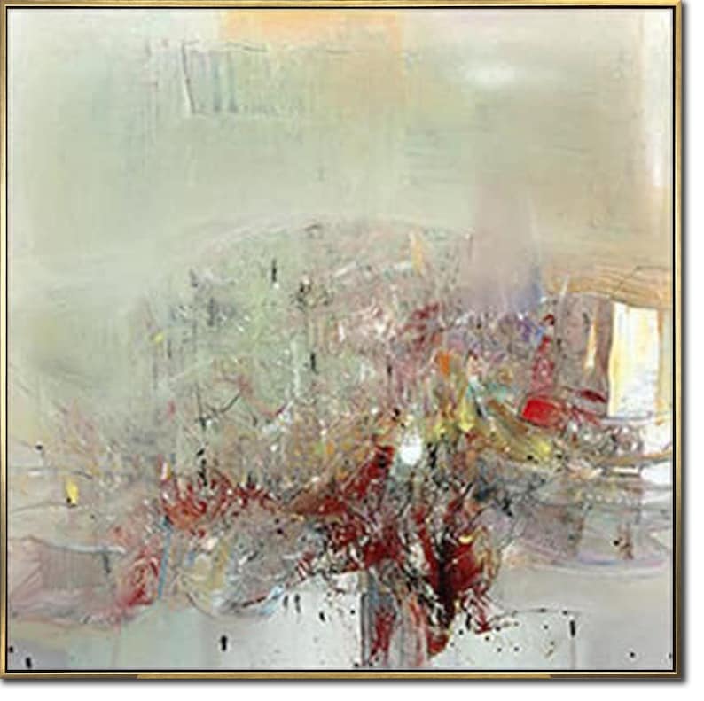 Green Paintings On Canvas Modern Textured Expressionist Painting Hand Painted Artwork For Living Room Wall Decor