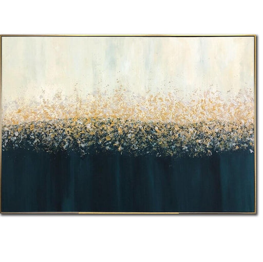 Abstract Gold and Navy Painting - Original Handmade Artwork, Modern Textured Wall Art for Luxurious Home Decor