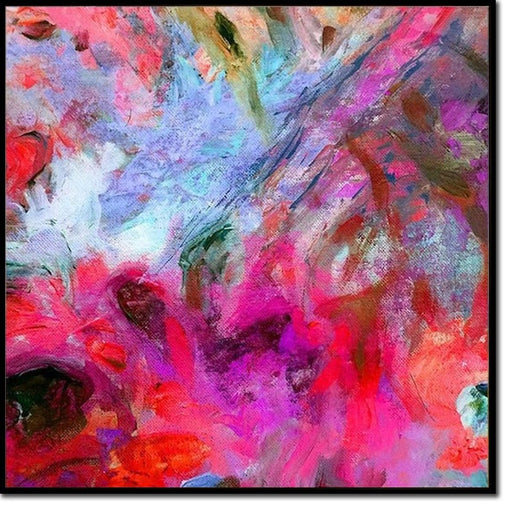 Colorful Abstract Painting, Modern Pink and Red Wall Art, Hand-Painted Vibrant Canvas for Contemporary Home Decor