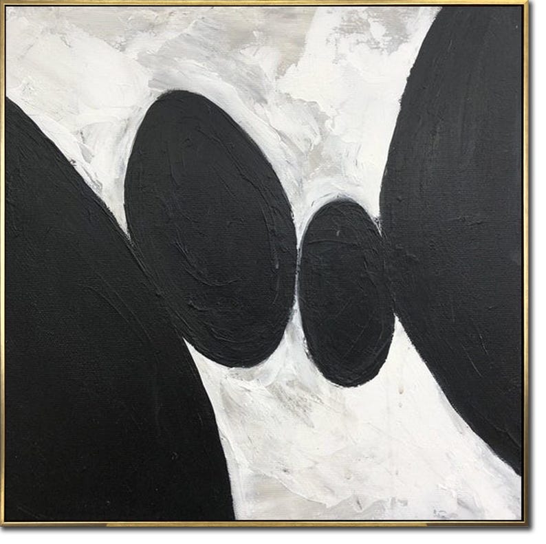 Modern Black and White Abstract Painting - Minimalist Textured Canvas Art, Monochrome Wall Decor, Handmade Artwork for Contemporary Spaces