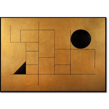 Kräftige geometrische Formen Kunst Schwarz und Gold Wandkunst Linie Wandkunst Einzigartiges Feingemälde Atmosphärische Kunst Individuelles Ölgemälde