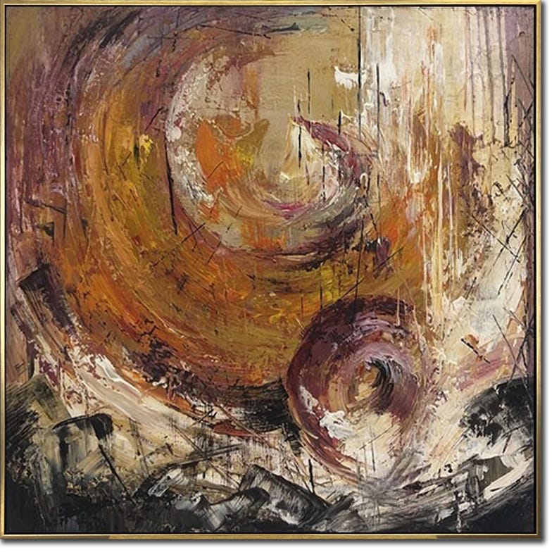 Abstract Painting Large Wall Decor Abstract Earth Tone Swirl Painting Textured Wall Art Handmade Modern Wall Art Custom Gift Canvas Art