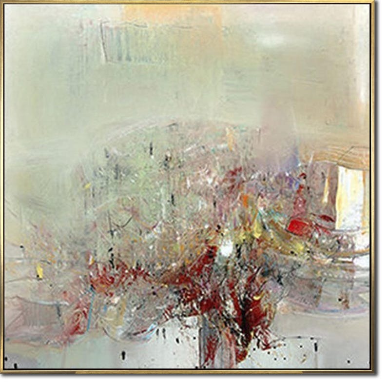Abstract Painting Large Wall Art Beige Painting Textured Wall Art Modern Wall Art Custom Wall Art Framed Wall Art Bedroom Decor