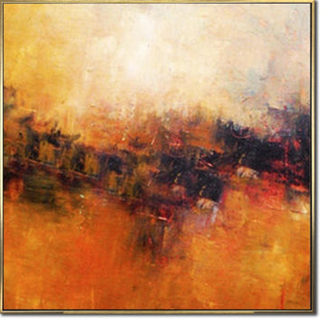 Large Painting Sunset Painting Bright Wall Art Custom Oil Painting Orange Artwork Living Room Decor Unique Fine Art Office Decor