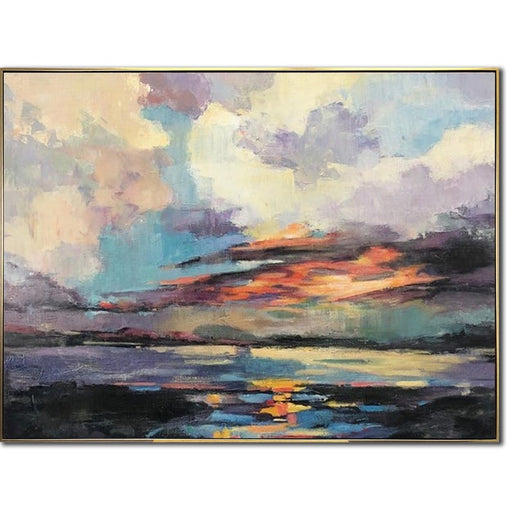 Large Original Art Abstract Landscape Painting On Canvas Original Colorful Abstract Painting Modern Wall Art Framed Large Wall Decor Bedroom