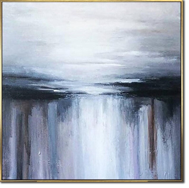 Original Aesthetic Oil Painting On Canvas Abstract Square Wall Hanging Artwork Modern Textured Wall Art Decor for Living Room