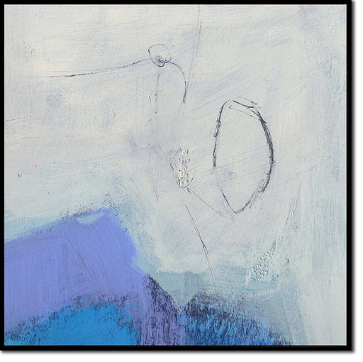 Blue Painting Modern Wall Art Abstract White Painting Large Minimalist Canvas Art Textured Wall Art Office Decor Living Room Decor