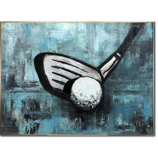 Original Golf Club and Ball Acrylic Painting Abstract Sport Gift Wall Art for Living Room Decor GOLF CLUB