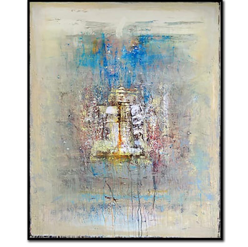 Abstract Oil Painting Neutral Wall Art Gold Painting Pallete Knife Painting Contemporary Wall Art Wall Hanging Decor For Living Room